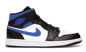 Air Jordan 1 Mid White Black Racer Blue